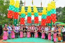 (၇၇)နှစ်မြောက် ပြည်ထောင်စုနေ့ကို ကြိုဆိုဂုဏ်ပြုသောအားဖြင့် ခြံကလေး-ရွှေမြင့်ကုန်းလမ်း ကွန်ကရစ်လမ်းသစ်ဖွင့်