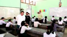 ကရင်ပြည်နယ်ဝန်ကြီးချုပ်ဦးစောမြင့်ဦး အခြေခံပညာကျောင်းများ၌ ၂၀၂၃-၂၀၂၄ ပညာသင်နှစ် နှစ်ဆုံးစာမေးပွဲဖြေဆိုနေမှုများအား ကြည့်ရှုအားပေး