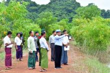 ရေကြီးရေလျှံမှုကြောင့် ထိခိုက်ပျက်စီးသွားသော မိုးစပါးစိုက်ခင်းများ အချိန်မီပြန်လည်ထွန်ယက်စိုက်ပျိုးနိုင်ရေး ကြည့်ရှုစစ်ဆေး