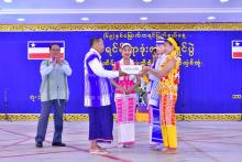 နိုင်ငံတော်စီမံအုပ်ချုပ်ရေးကောင်စီအဖွဲ့ဝင်မန်းငြိမ်မောင်၊ ခွန်စံလွင်နှင့်အဖွဲ့ သံလွင်မြစ်အတွင်းငါးမျိုးစိုက်ထည့်၊ တောင်သူများအား မြေဩဇာထောက်ပံ့
