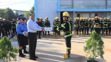 အထပ်မြင့်အဆောက်အအုံ မီးငြှိမ်းသတ်ရေးနှင့်ရှာဖွေကယ်ဆယ်ရေးသဏ္ဍာန်တူသရုပ်ပြ