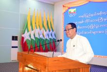 ပြည်နယ်ဝန်ကြီးချုပ်ဦးစောမြင့်ဦး တိုင်းဒေသကြီးနှင့်ပြည်နယ် အသက်(၂၅)နှစ်အောက် အမျိုးသမီးဘောလုံးပြိုင်ပွဲ အုပ်စု(ခ)ဘားအံဇုန် ယှဉ်ပြိုင်မည့်အသင်းများအားတွေ့ဆုံအားပေး