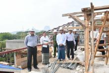 ကရင်ပြည်နယ်ဝန်ကြီးချုပ်ဦးစောမြင့်ဦး ဘားအံမြို့ပေါ်ရှိ တည်ဆောက်ရေးလုပ်ငန်းများ ကြည့်ရှုစစ်ဆေး