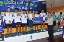 ကရင်ပြည်နယ်ဝန်ကြီးချုပ်ဖလား မြို့နယ်ပေါင်းစုံ အသက်(၂၅)နှစ်အောက် အမျိုးသား/အမျိုးသမီး စားပွဲတင်တင်းနစ်ပြိုင်ပွဲ ဆုချီးမြှင့်