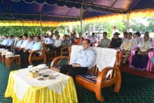 ကရင်ပြည်နယ်ဝန်ကြီးချုပ်ဦးစောမြင့်ဦး ရေဘေးသဏ္ဍန်တူရှာဖွေကယ်ဆယ်ရေးသရုပ်ပြလေ့ကျင့်ခြင်းအား ကြည့်ရှုအားပေး