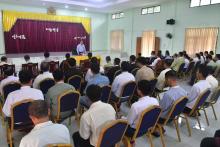 ကရင်ပြည်နယ်ဝန်ကြီးချုပ်ဦးစောမြင့်ဦး ဘားအံတက္ကသိုလ်စုပေါင်းသန့်ရှင်းရေးလုပ်ငန်းဆောင်ရွက်မှုအား ကြည့်ရှု အားပေးပြီး လှိုင်းဘွဲမြို့နယ်ဌာနဆိုင်ရာများနှင့်တွေ့ဆုံ
