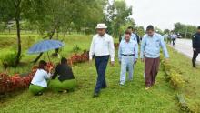 ဘားအံမြို့အဝင်၌ အရိပ်ရပန်းအလှပင်များစိုက်ပျိုး 