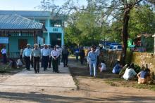 ကရင်ပြည်နယ်ဝန်ကြီးချုပ်ဦးစောမြင့်ဦး အခြေခံပညာကျောင်းများ၌စုပေါင်းသန့်ရှင်းရေးဆောင်ရွက်မှုအားကြည့်ရှုအားပေး
